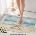 thumbnail image 6 of Boho Coastal Beach Doormat Outdoor Entrance 16"x24", Vintage Ocean Wave Starfish Absorb Moisture Dirt Door Mats, Non-Slip Rubber Backing Floor Mats Indoor, Low-Profile Front Door Rugs, 6 of 9