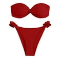 thumbnail image 2 of Strapless Bathing Suits for Women 2-Piece High Supportive Wire-Free Tube Top High Cut Briefs, 2 of 5