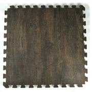 Greatmats Foam Tiles Wood Grain 7/16 Inch x 2x2 Ft. Walnut Dark Brown Case of 15