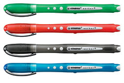 Black Stabilo Bionic Worker Colorful Rollerball Pens Wallet of 4 Medium 
