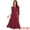 Burgundy, variant on Work Office Elegant 3/4 Sleeve V Neck A-Line Dress XL Royal Blue