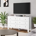 thumbnail image 5 of Chest Dresser, Modern White Dresser with 6 Wood Drawers and Round Shape Handle, Wide Chest of Drawers, 5 of 6