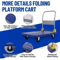 thumbnail image 3 of Yesurprise Foldable Platform Truck 2000 LBS Capacity Heavy Duty Hand Cart with 5" Wheels 41"x24" Flatbed, 3 of 7
