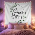 thumbnail image 2 of Consists Typographic With Botanical Arrangement Solid, Inspirational Illustration for Art Lovers, Wall Decor, Mother's Day Gift, Tapestry Wall Hanging for Dorm and Living Room, 2 of 7