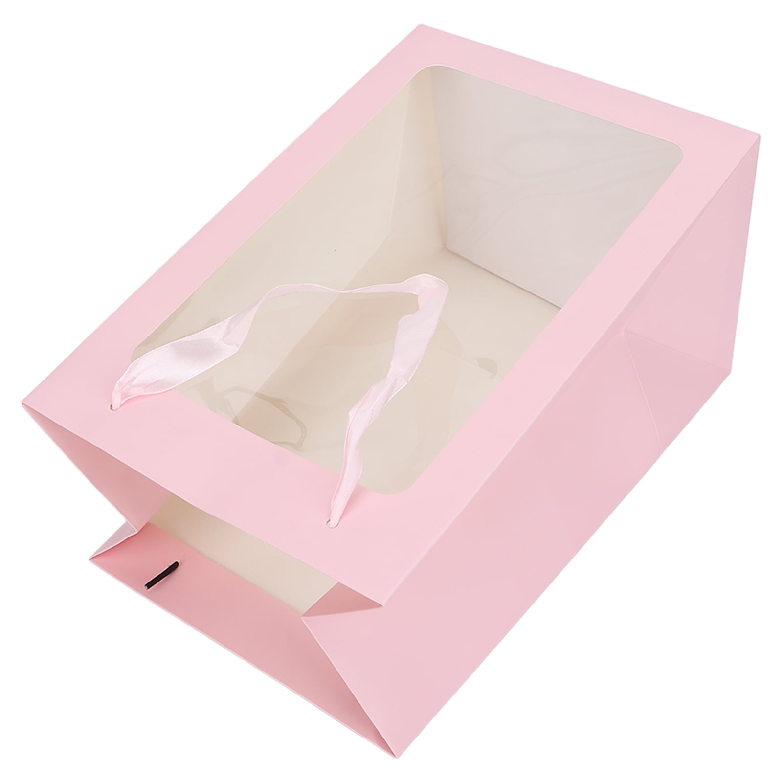  Paper Bags, Suitable Size Large Cardboard Transparent Paper  Party Gift Bags for Christmas Birthdays Favors(Pink) : Health & Household