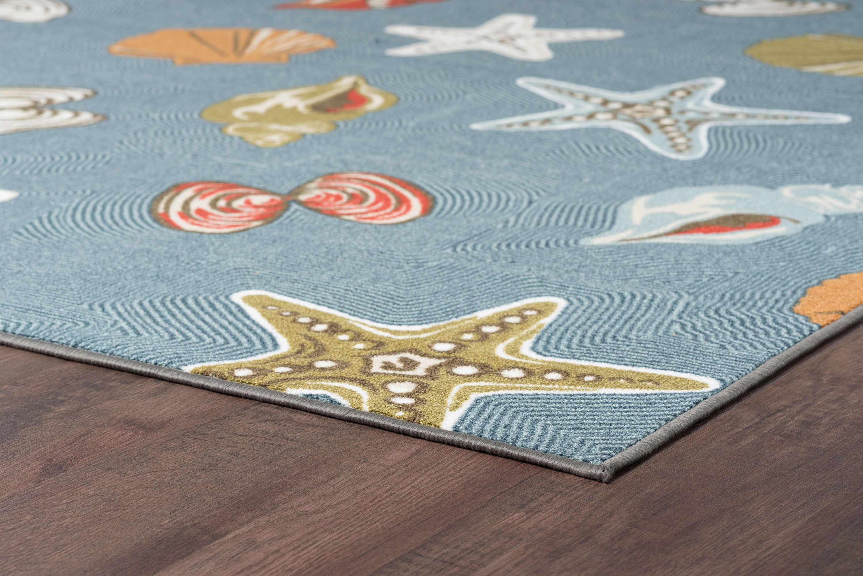Novelty 2x8 Area Rug (2'3'' x 7'6'') Nautical Navy, Gold Indoor Runner Easy to Clean
