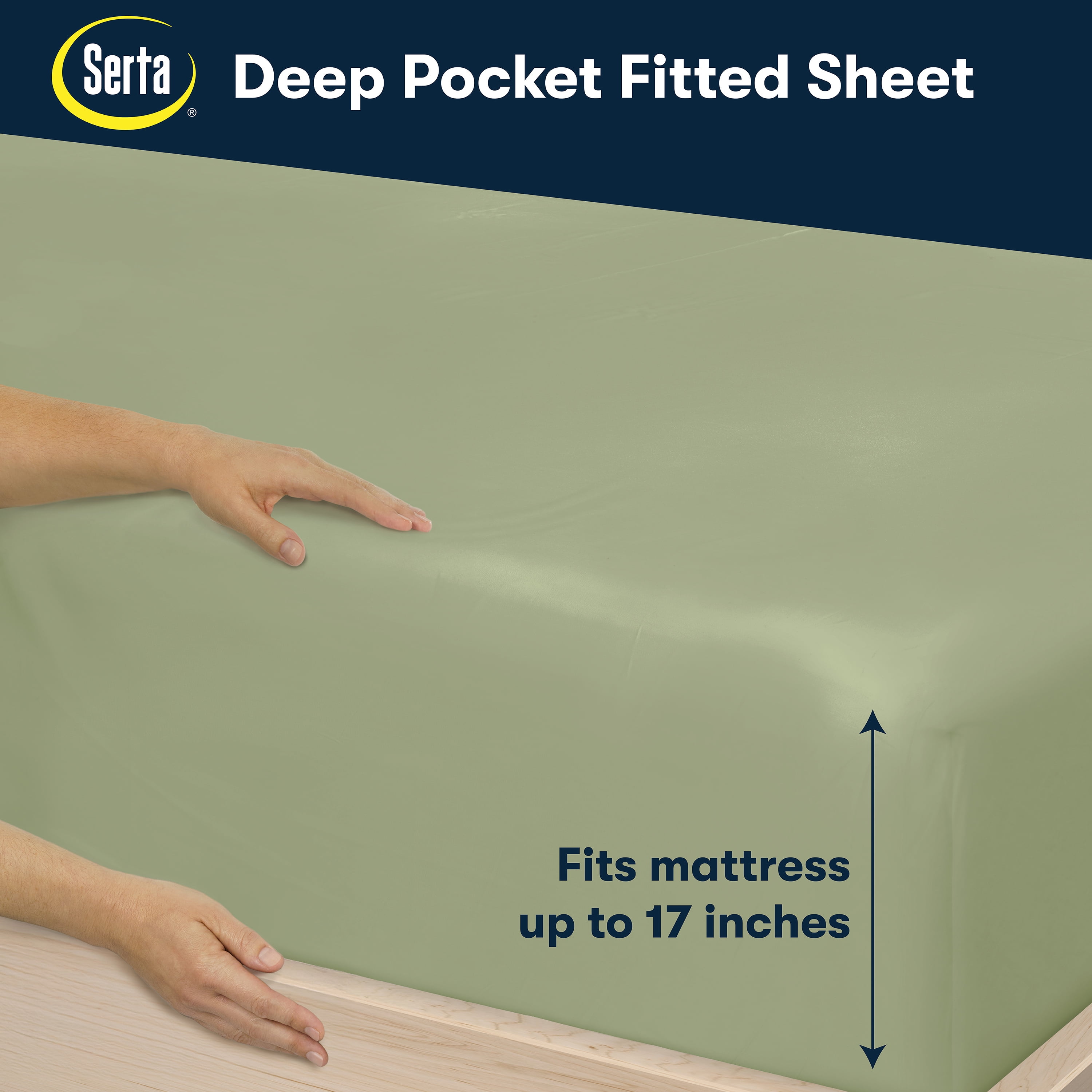 Serta So Natural 4-Piece 300 Thread Count Desert Sage Sheet Set, Twin