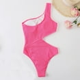 thumbnail image 6 of Samickarr One Shoulder Swimsuits For Women One Piece Sleeveless High Waisted Hollow Out Swimwear With Chest Cushion No Steel Support Bathing Suit, 6 of 8