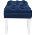 thumbnail image 2 of Modway Valet Modern Style Performance Velvet and Acrylic Bench in Navy, 2 of 5
