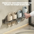 thumbnail image 4 of Japceit Wall Mounted Slipper Rack, No Punch Bathroom Shoe Organizer with Drains Feature, Over Door Storage Rack for Shower Room Home Entryway, 4 of 6