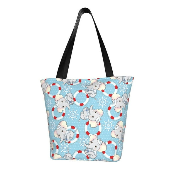 Haiem Baby Elephant Pattern Shoulder Bag - Durable and Spacious Tote Bag,Versatile Shopping Bag