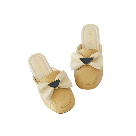 

Fangasis Girl s Slides Beach Mules Summer Flat Sandals Kids Flats Indoor Outdoor Casual Slip On Clogs Khaki 10C
