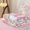thumbnail image 5 of Homewish Girls Pink Flower Zipper Full Size Comforter Sets with Fitted Sheet and 2 Pillowcases,Garden Floral Zipper Bedding Set,Letter J,Pink Reversible,4-Piece, 5 of 7