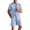 Blue, variant on Vedolay Mens' Short Set Mens Short Sets 2 Piece Outfits Casual Short Sleeve and Shorts Stripe Set,Dark Blue 4XL
