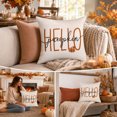 thumbnail image 6 of Fall Pumpkin Pillow Covers, Thanksgiving Decorative Pillow Case with Hidden Zipper Polyester Fabric, Autumn Harvest Home Decor for Sofa Couch Bed Bedroom, 17.7 x 17.7 Inch, 6 of 7