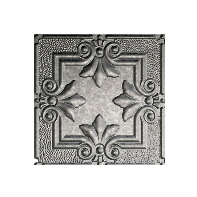 Fasade Easy Installation Regalia Galvanized Steel Glue Up Ceiling Tile/ Ceiling Panel (12" X 12" Sample)