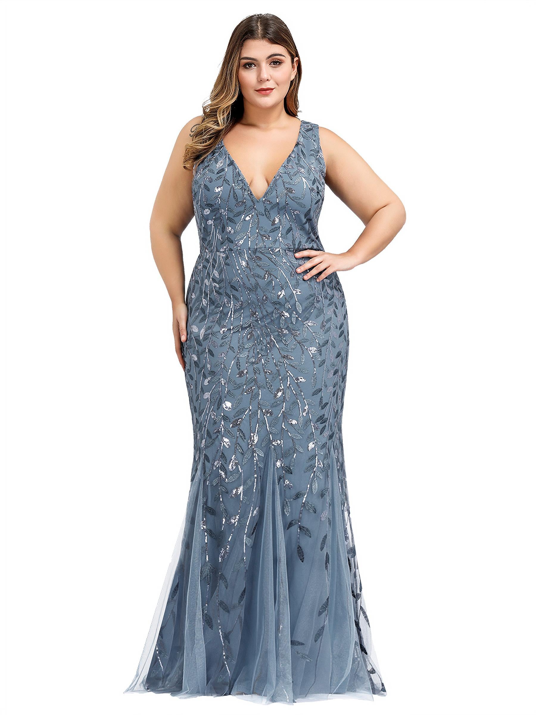 Ever-Pretty Women's V-Neck Sleeveless Sequins Party Mermaid Prom Dress Ball Gown 