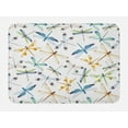 thumbnail image 1 of Dragonfly Bath Mat, Moth Butterfly Like Bugs in Watercolor Print Modern Minimalist Design Art Print, Non-Slip Plush Mat Bathroom Kitchen Laundry Room Decor, 29.5 X 17.5 Inches, Multicolor, Ambesonne, 1 of 2