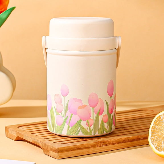 ibasenice Portable Insulated Stainless Steel Soup Cup with Leak-Proof Silicone Seal for Kitchen, Travel, and Outdoor Use