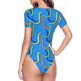 thumbnail image 4 of Naloa Colorful Snake Women's Short-Sleeved Onesie, One-Piece Swimsuit for Parties, dates, clubs - Medium, 4 of 9