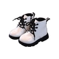 thumbnail image 1 of UKAP - Botas de combate para niños y niñas, botines impermeables, botas de piel sintética con cordones y cremallera, 1 of 6