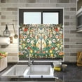 thumbnail image 4 of Yayeee Kitchen Curtains Tier Pair Light Filtering 27"x36" Rod Pocket Short Cafe Window Panel, Beige Floral Garden, 4 of 7