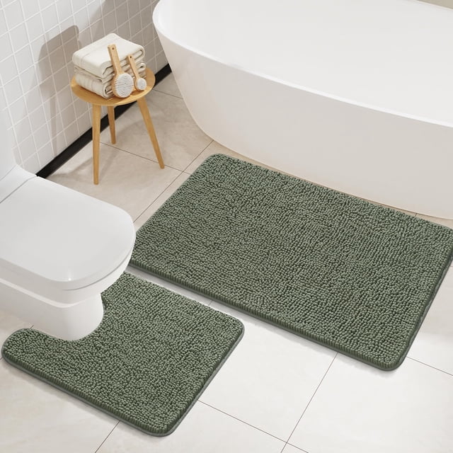 Juego de alfombras de baño LOCHAS, suaves y antideslizantes, 2 piezas