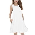 thumbnail image 2 of Delliss Girls Sleeveless Dress Summer Casual Beach A-Line Sundress with Pockets Loose Tank Dress 5-15 Years, 2 of 9