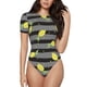 thumbnail image 1 of Balery Lemon Body de cuello redondo de manga corta para mujer Tops de manga corta Tops básicos-Large, 1 of 7
