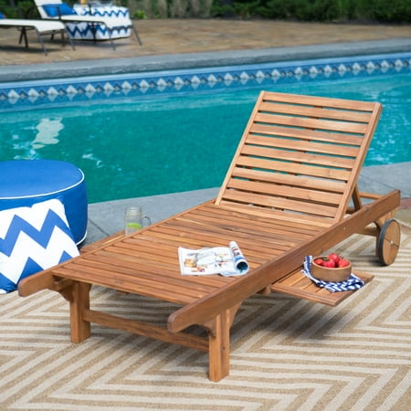 Coral Coast Bellora Acacia Chaise Lounger with Pullout