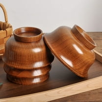 WHAMVOX 1pc Wooden Bowl Baby Wood Soup Bowl Household Wooden Bowel for Daily Use