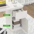 thumbnail image 2 of White Desk with Drawers, 55 Inch Small Cute Desk for Bedroom, Home Office PC Desk Workstation Study Table Desk with Storage, White, 2 of 7