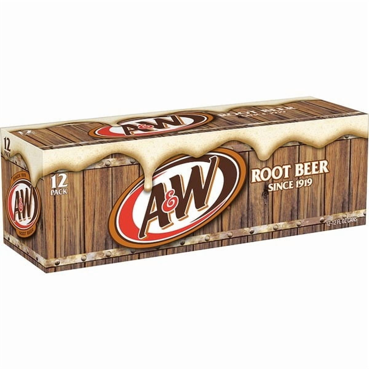 A&W Root Beer and A&W Root Beer Zero Sugar, Variety Pack, 12 fl oz Cans, 24 Count