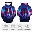 thumbnail image 3 of Rebaike Wolf Hoodie for Men Dark Forest Animal Graphic Sweatshirts, 3 of 7