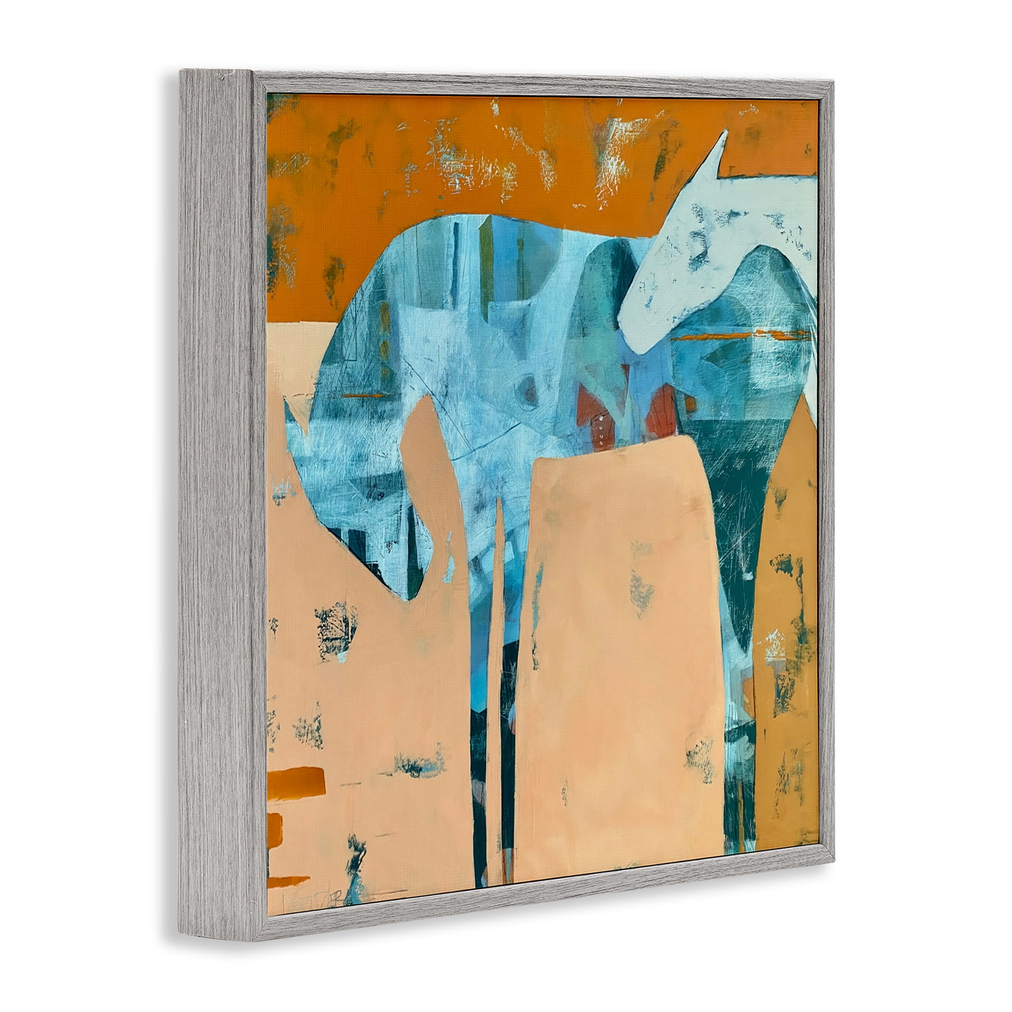 Kindred Crush Horses Gray Framed Giclee Art, design by Dianna Fritzler