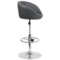 thumbnail image 5 of Flash Furniture Contemporary Gray Vinyl Adjustable Height Barstool with Barrel Back and Chrome Base, 5 of 6