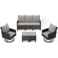 thumbnail image 5 of ELPOSUN Outdoor Patio Furniture Set, 5 Pieces All-Weather Wicker Rattan Outdoor Patio Conversation Set with Swivel Chairs and ottomans, for Garden,Poolside,Backyard, Black&Gray, 5 of 9