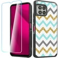 thumbnail image 3 of For REVVL 7 Pro 5G Tough Strong MetKase Hybrid (Magnet Mount Friendly) + Tempered Glass Case Cover - ZigZag, 3 of 6