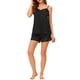 thumbnail image 2 of Conjuntos de pijama de satén para mujer INSPIRE CHIC con tirantes de encaje y pantalones cortos, 2 piezas, conjuntos de lounge de seda, XL, negro, 2 of 6
