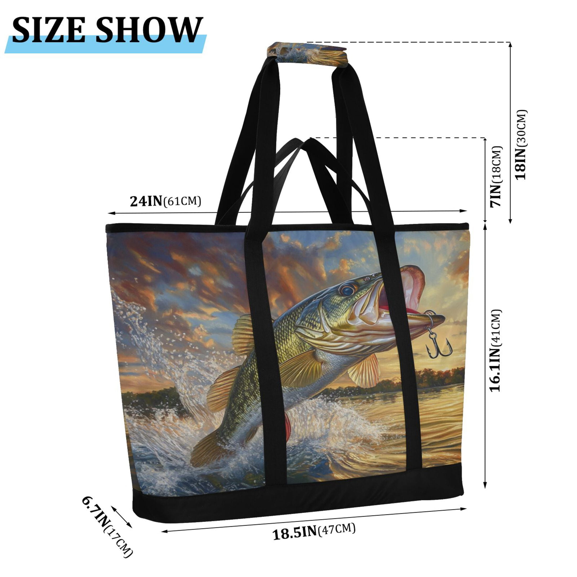 Large Hand-held Ice Pack Picnic Bag Insulation and Refrigeration Suitable for Shopping Picnics and Camping Golden Fish