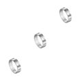 thumbnail image 3 of letairis Bague Creuse en Acier Inoxydable 18mm Argent Couple Classique 3Set, 3 of 6