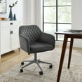 thumbnail image 3 of Linon Abram Task Chair with Adjustable Height & Swivel, 275 lb. Capacity, Gray Velvet Fabric, 3 of 12