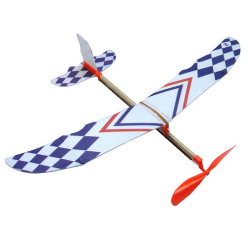 FD1924 Practical DIY Airplane Aircraft Model Powered by Rubber Band Toys 1pc A 