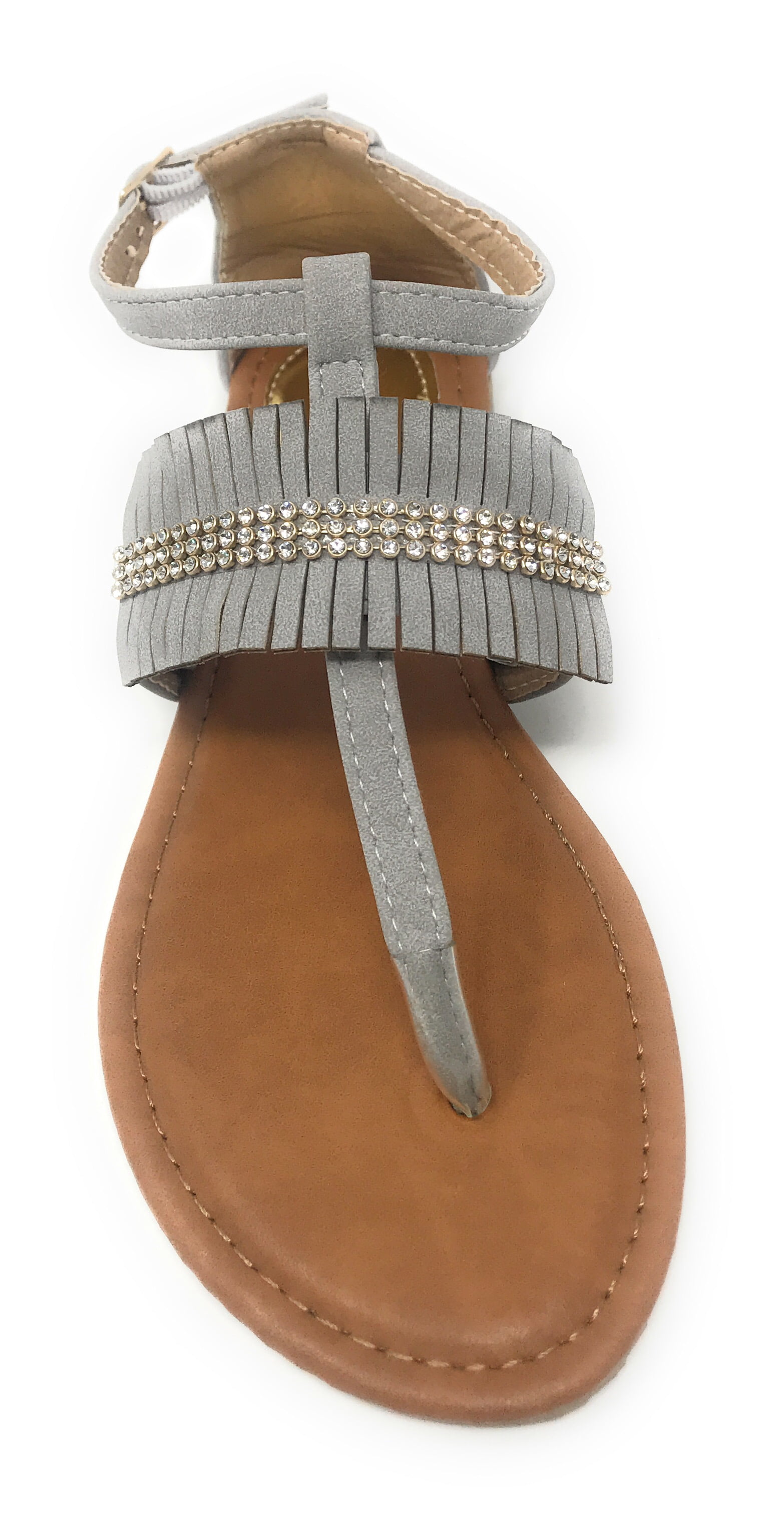 Victoria K Women's Fringed and Rhinestone Sandals