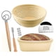 thumbnail image 1 of Bread Proofing Basket Set Of 2 With Starter Kit-round And Ovel Bread Baking Bowl Tools -bread Lame- Banmo, 1 of 5