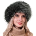 thumbnail image 1 of Diadema de piel sintética con elástico para orejeras de invierno para mujer MFZFUKR CJWUS-1257, 1 of 5