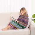 thumbnail image 4 of Purple Boho Tribal Stripes and Hearts Pattern Blanket Hoodies for Kids 6-13YR Oversize Wearable Blanket Hoodies for Boys Girls Teens, 4 of 7