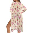 thumbnail image 5 of HELLHERO Cardigan Women's Kimono Cardigan Cover Up for Beach Polyester Loose Beach Cover Up Butterfly and Cherry Pattern, 5 of 6