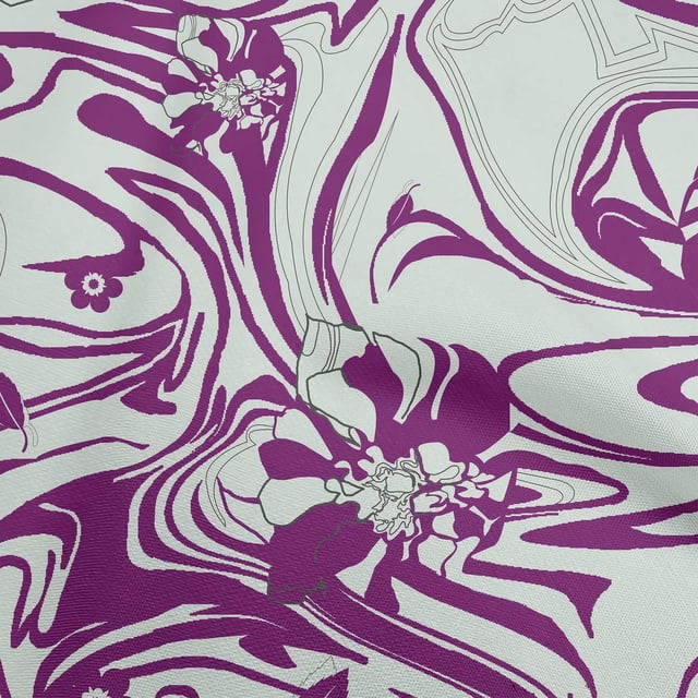 oneOone Silk Tabby Purple Fabric Abstracts Craft Projects Decor Fabric Printed By The Yard 42 Inch Wide