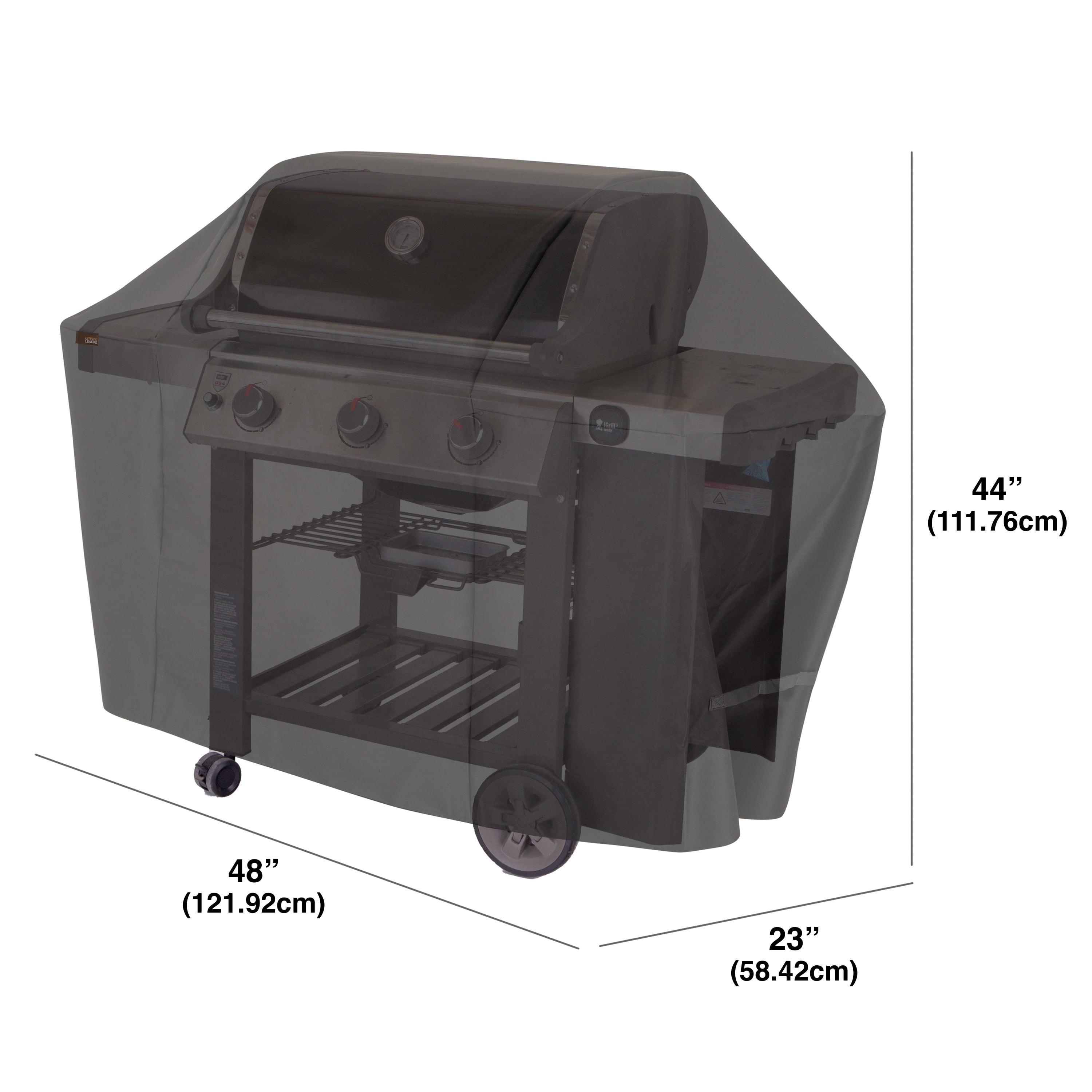 Modern Leisure Chalet 48 in. Outdoor Patio Grill Cover, 48"L x 23"W x 44"H, Black
